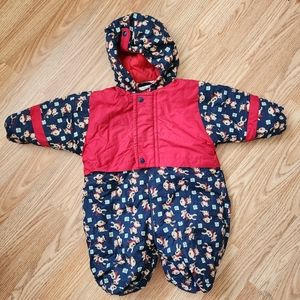 Baby Snowsuit One Piece Red Blue